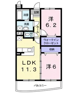 アベニール三鷹 R【1階】の間取り