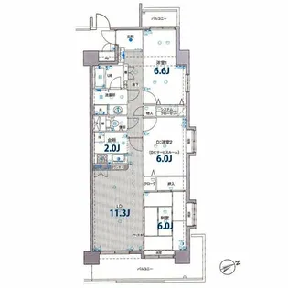 セレーノ本町【3階】の間取り