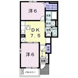 リバーサンI【1階】の間取り