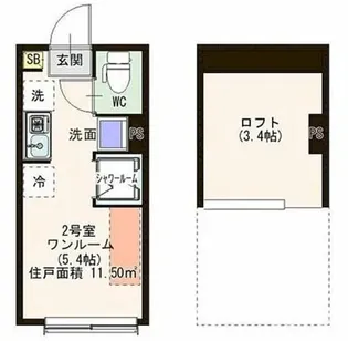 ハーモニーテラス・タウンハウス千川【1階】の間取り
