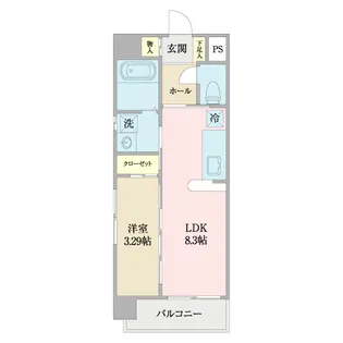 レ・リシェス仙台駅東【3階】の間取り