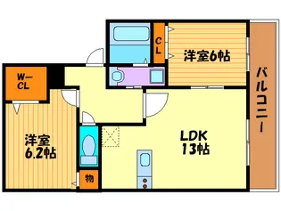 メルヴェーユA棟【2階】の間取り
