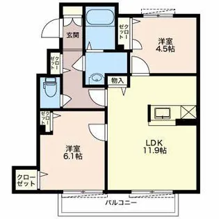 ヴィラ・アイリスB【1階】の間取り