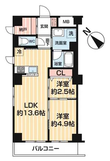 アスブルーム奥浅草【3階】の間取り
