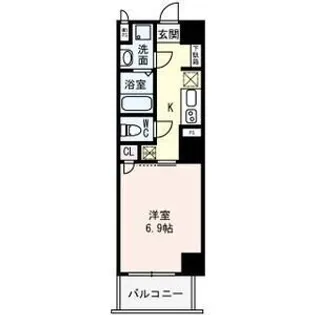 トゥールロワイエ北梅田【7階】の間取り