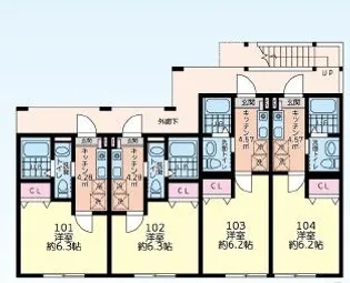 仮)シティハイツ座間1号棟【1階】の間取り