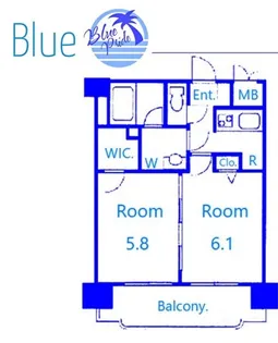 グリフィン横浜・ベイグランデ弐番館【6階】の間取り