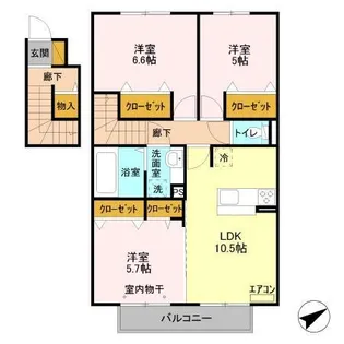 フォリウムー M 202号室【2階】の間取り