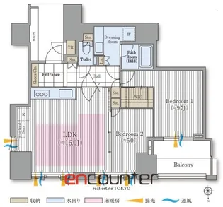 ザ・レジデンス三田【18階】の間取り