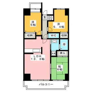 パルティール本村【1階】の間取り