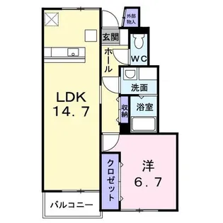 プラースI【1階】の間取り