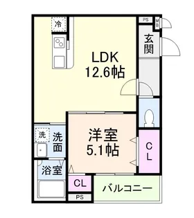 (仮称)フジパレス今津中五丁目B棟【3階】の間取り