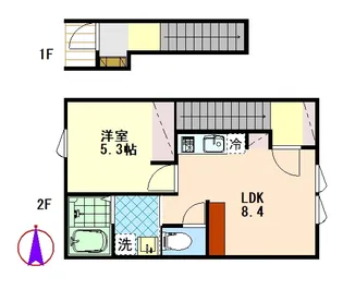 林ノ杜350米沢駅前【2階】の間取り