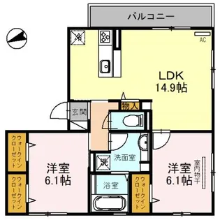 agerate B棟【3階】の間取り