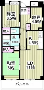 キャリーハイツFUNAKIII【7階】の間取り