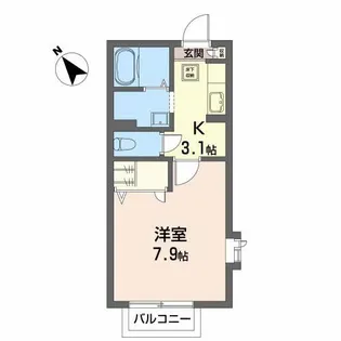 ジュネス国見【1階】の間取り