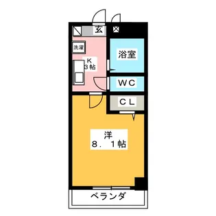 パレスヤマハン【1階】の間取り