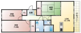 サバービアシティ21A棟【11階】の間取り