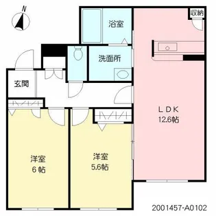 ベレオ武岡【1階】の間取り