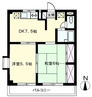 エステートピアカモシタ【1階】の間取り