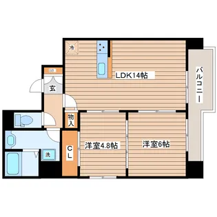 ディオコート長町【4階】の間取り