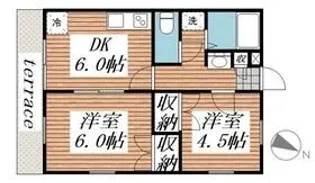 サニーヴィラII【1階】の間取り