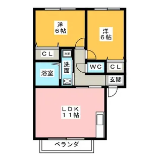 クラヴィーア如意【1階】の間取り