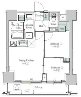 ONE ROOF RESIDENCE ASAKUSABASHI【5階】の間取り
