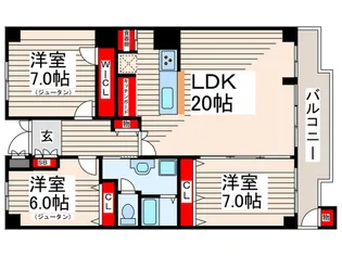 清新プラザ3号棟【5階】の間取り