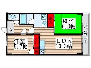 ラ・ポ-ル五番館【1階】の間取り