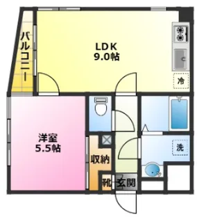 フラット・リバーサイド【3階】の間取り