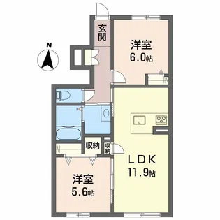シャーメゾンことぶき【1階】の間取り