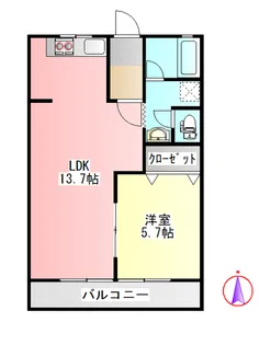 ブリリアントヒルズ西中島【2階】の間取り