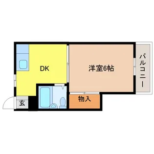 1DKの間取り画像