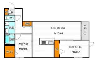 Raccolt阪南町【3階】の間取り