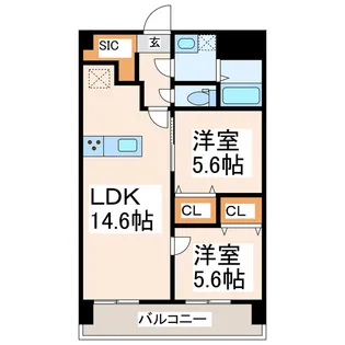CHAINON楡木【2階】の間取り
