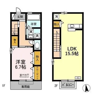 富山県富山市秋吉【一戸建】の間取り