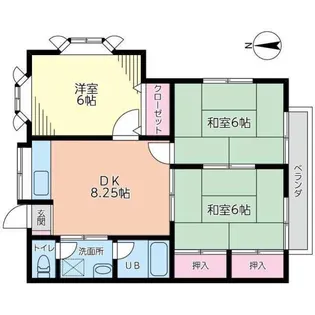 緑区霧が丘6丁目アパート【2階】の間取り