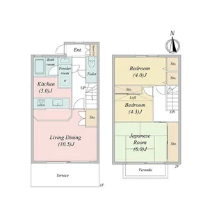 神奈川県横浜市青葉区田奈町【一戸建】の間取り