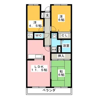 グレイシャス東島【1階】の間取り