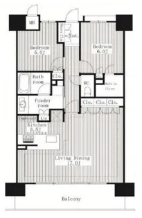 プレサンスロジェ池尻大橋【8階】の間取り