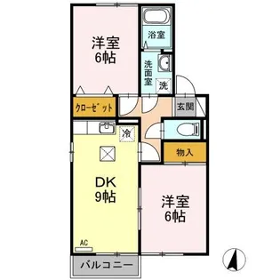 ロイヤルタウン程島A【1階】の間取り