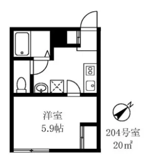 早稲田鶴巻IMAハウス【2階】の間取り