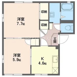 ハイツあおば【1階】の間取り