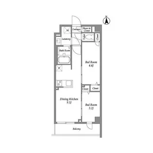 ザ・グラヴィティ新宿【5階】の間取り
