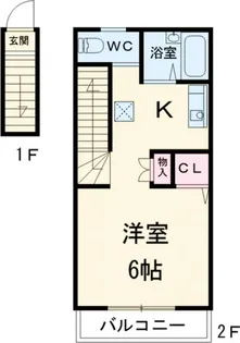 パークアベニュー立川A棟【2階】の間取り
