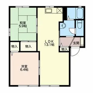 ホープタウンB【1階】の間取り