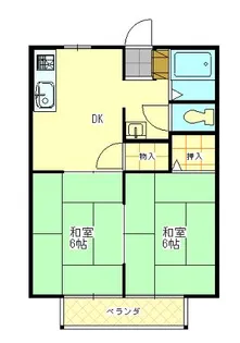 カナガワハイツA棟【2階】の間取り