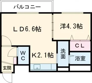ハーミテージ南郷通【2階】の間取り