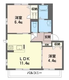 ユウ・フォーリットC【1階】の間取り